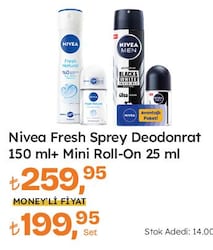 Nivea Fresh Sprey Deodorant 150 ml+Mini Roll-On 25 ml