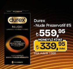 Durex Nude Prezervatif 8'li