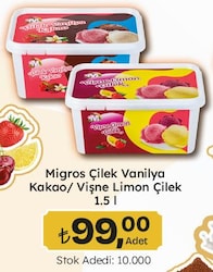 Migros Çilek Vanilya Kakao/Vişne Limon Çilek 1.5 l