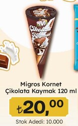 Migros Kornet Çikolata Kaymak 120 ml