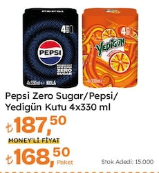 Pepsi Zero Sugar/Pepsi/Yedigün Kutu 4x330 ml