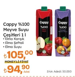 Cappy %100 Meyve Suyu Çeşitleri 1 l