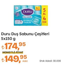 Duru Duş Sabunu Çeşitleri 5x150 g