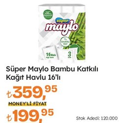 Süper Maylo Bambu Katkılı Kağıt Havlu 16'lı 