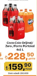 Coca Cola Orijinal/Zero/Fanta Çeşitleri 4x1 l