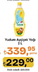 Yudum Ayçiçek Yağı 2 lt