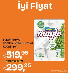 Maylo Süper Bambu Katkılı Tuvalet Kağıdı 40'lı