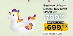 Bestway Unicorn Desenli Dev Simit 119x91 cm