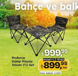 Proforce Kamp Masası Takımı 3'lü Set