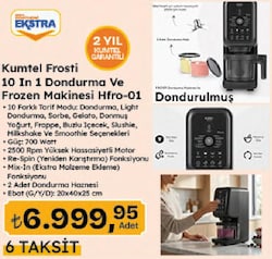 Kumtel HFRO-01 Frosti 10 in 1 Dondurma ve Frozen Makinesi 