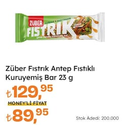 Züber Fıstrık Antep Fıstıklı Kuruyemiş Bar 23 g