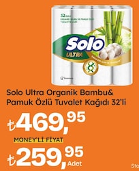 Solo Ultra Organik Bambu&Pamuk Özlü Tuvalet Kağıdı 32'li