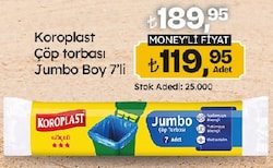 Koroplast Çöp Torbası Jumbo Boy 7'li