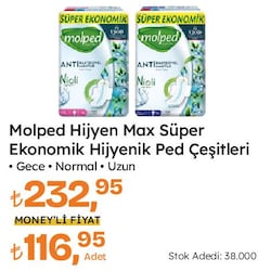Molped Hijyen Max Süper Ekonomik Hijyenik Ped Çeşitleri