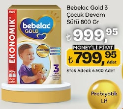 Bebelac Gold 3 Çocuk Devam Sütü 800 gr