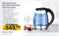General Home GH-3300 Elektrikli Cam Su Isıtıcı