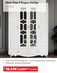 New Naz 4 Kapılı Dolap