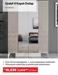 Sedef 4 Kapılı Dolap