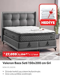 Valeron Baza Seti 150x200 cm Gri
