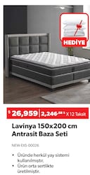 Lavinya 150x200 cm Antrasit Baza Seti