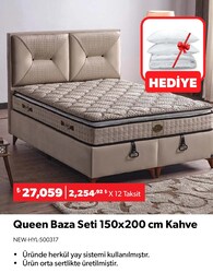 Queen Baza Seti 150x200 cm Kahve 
