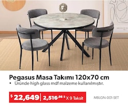 Pegasus Masa Takımı 120x70 cm