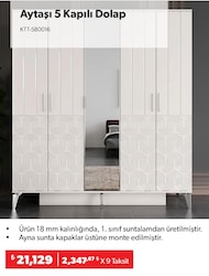 Aytaşı 5 Kapılı Dolap