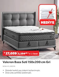 Valeron Baza Seti 150x200 cm Gri