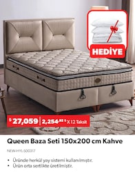 Queen Baza Seti 150x200 cm Kahve
