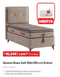 Queen Baza Seti 90x190 cm Kahve
