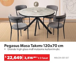 Pegasus Masa Takımı 120x70 cm