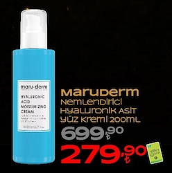 Maru.Derm Hyalüronik Asit Nemlendirici Yüz ve Vücut Cilt Bakım Kremi 200 ml