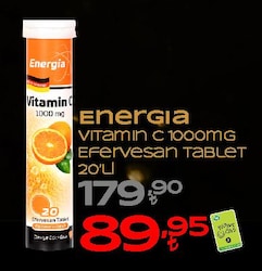 Energia Vitamin C 1000 mg 20'li Efervesan Tablet