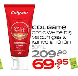 Colgate Optic White Kahve Çay ve Tütün Kullananlar için Beyazlatıcı Florürlü Diş Macunu 50 ml