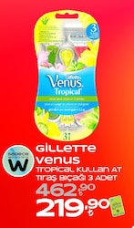 Gillette Venus Tropical 3'lü Kadın Tıraş Bıçağı