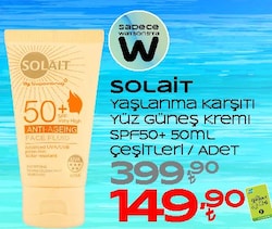 Solait Anti-Aging 50 ml 50 Faktör Güneş Kremi