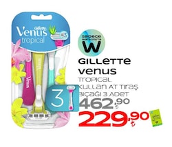 Gillette Venus Tropical 3'lü Kadın Tıraş Bıçağı