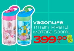 Vagonlıfe 500 Ml Pipetli Tritan Matara Karışık Renk