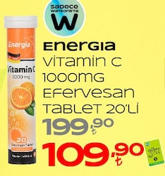 Energia Vitamin C 1000 mg 20'li Efervesan Tablet