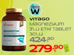 Vitago Magnezyum 3'lü Etki 30 Tablet