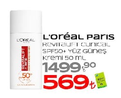 L'Oreal Paris Revitalift Clinical SPF50+ Yüz Güneş Kremi 50 ml