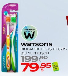 Watsons 3 ini Action Diş Fırçası 2'li Yumuşak 