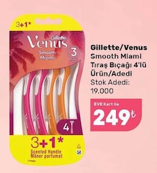 VENUS/GILLETTE Smooth Miami Tıraş Bıçağı 4'lü-Renksiz Standart