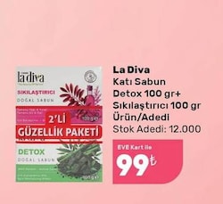 LA DİVA Katı Sabun Detox 100 Gr + Sıkılaştırıcı 100 Gr-Renksiz Standart