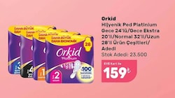 Orkid Platinum Gece & Gündüz Boy 3 Hijyenik Ped 24'lü
