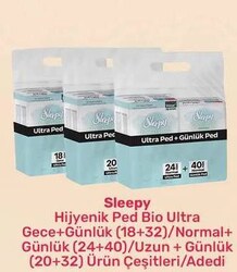 Sleepy Bio Ultra Gece+Günlük(18+32)/Normal+Günlük(24+40)/Uzun+Günlük(20+32)Ürün Çeşitleri