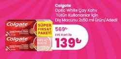 Colgate Optic White Çay Kahve Tütün Kullananlar İçin Diş Macunu 2x50 ml