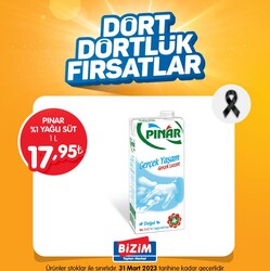 Pınar %1 Yağlı Süt 1 l