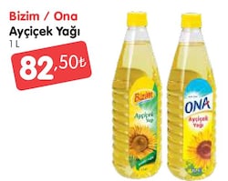 Bizim Ayçiçek Yağı 1 lt