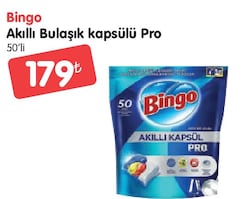 Bingo Akıllı Kapsül Pro Bulaşık Makinesi Tableti 50'li